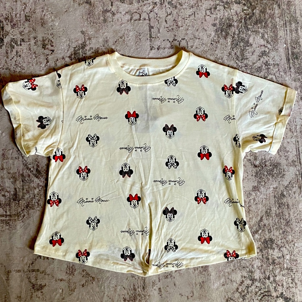 Disney Cream and Red Minnie Mouse Kids T-Shirt